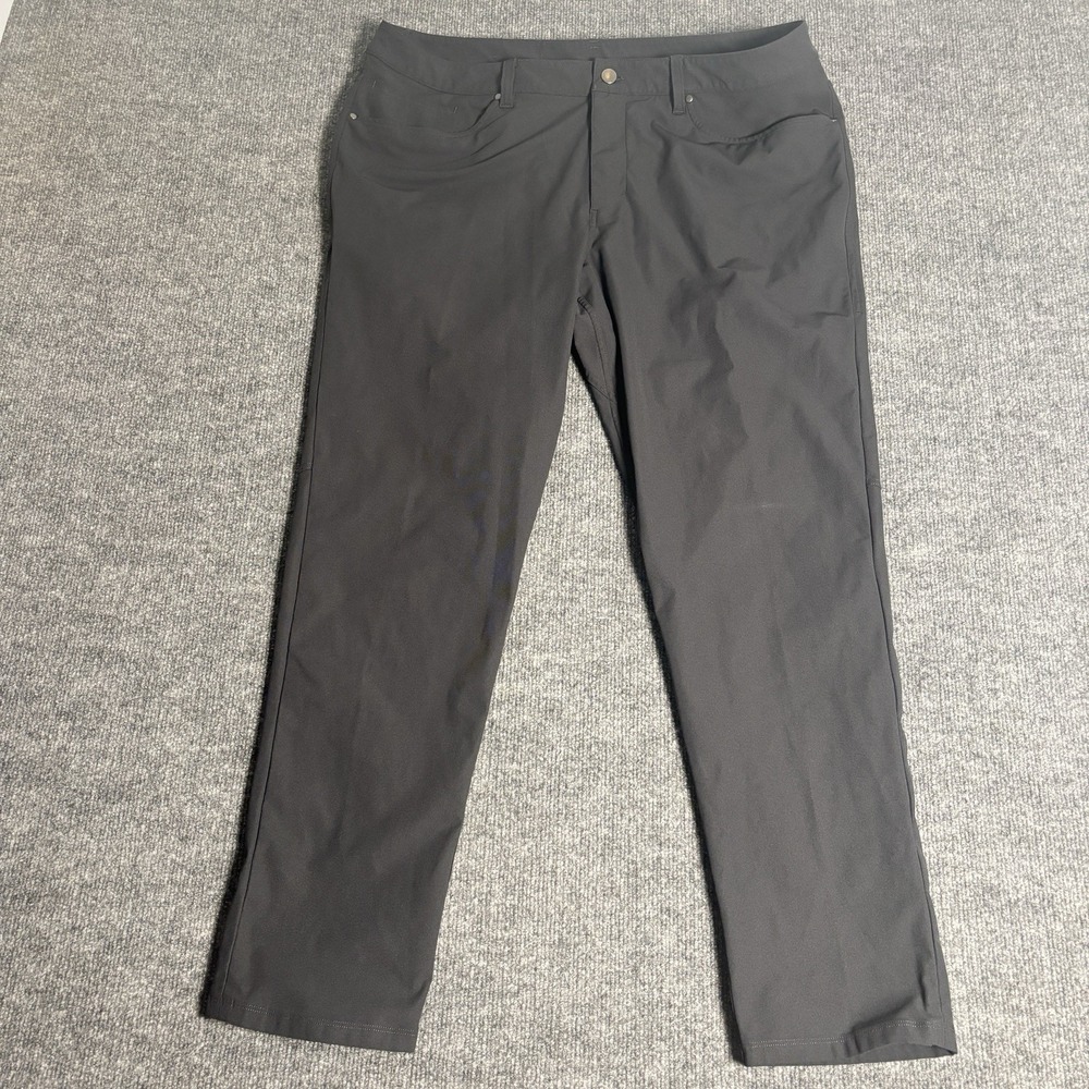 Lululemon Mens 38 ABC Pant Slim Fit Warpstreme Obsidian Grey LM5AD9S Golf Travel